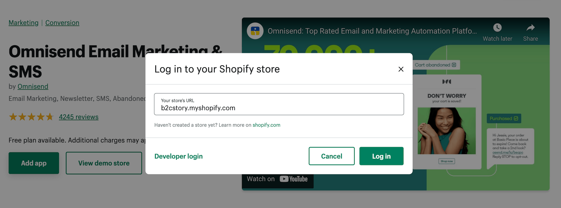 输入 Shopify 独立站的 URL