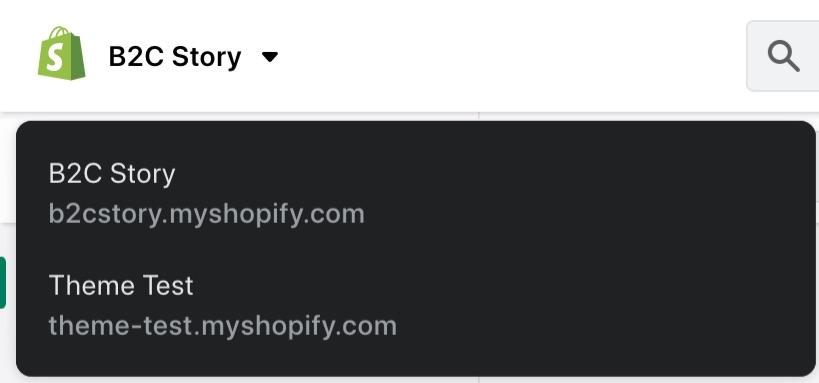 切换不同 Shopify 商店